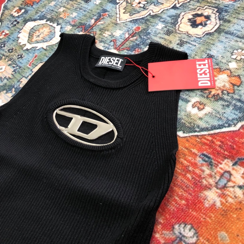 Diesel Black Ribbed Tank with Logo - Picture 4 of 4